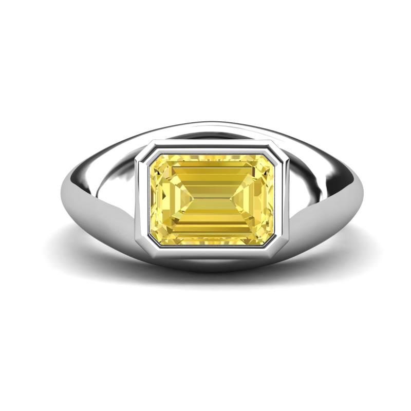 Dianne 3.00 ct Emerald Shape Created Yellow Sapphire Women Solitaire Engagement Ring 