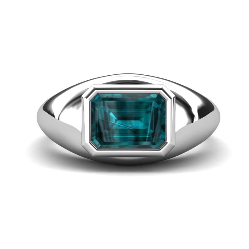 Dianne 3.00 ct Emerald Shape London Blue Topaz Women Solitaire Engagement Ring 