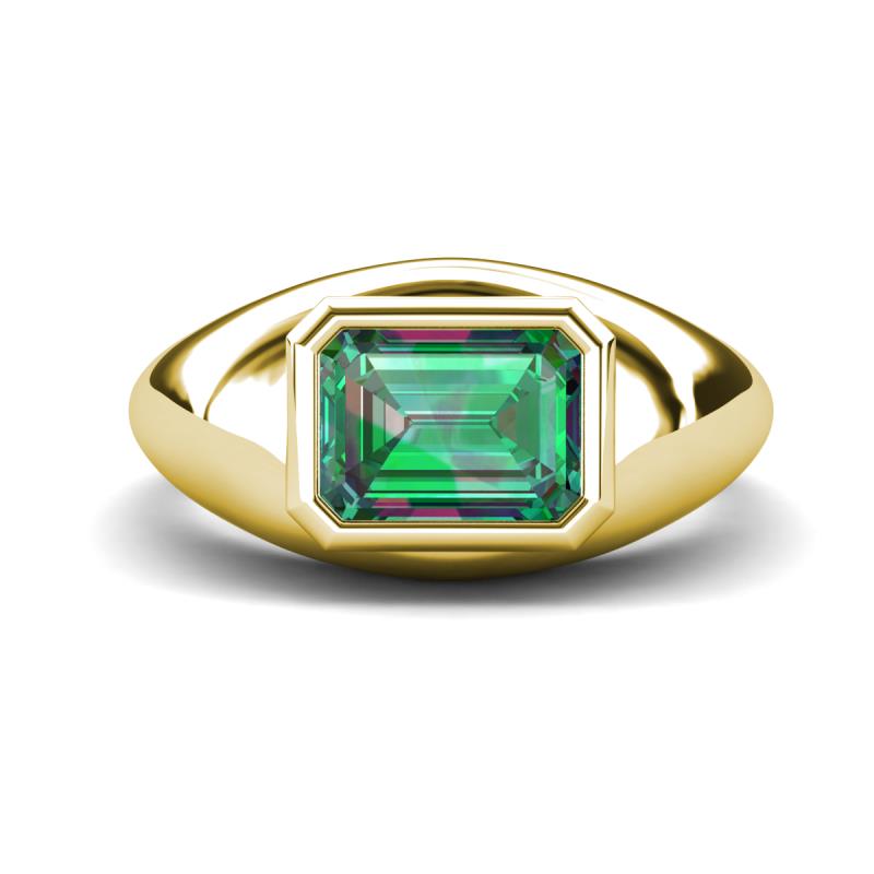 Dianne 2.96 ct Emerald Shape Created Alexandrite Women Solitaire Engagement Ring 