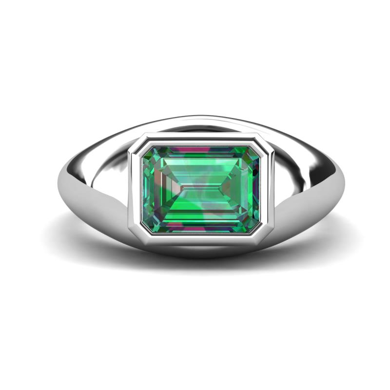 Dianne 2.96 ct Emerald Shape Created Alexandrite Women Solitaire Engagement Ring 