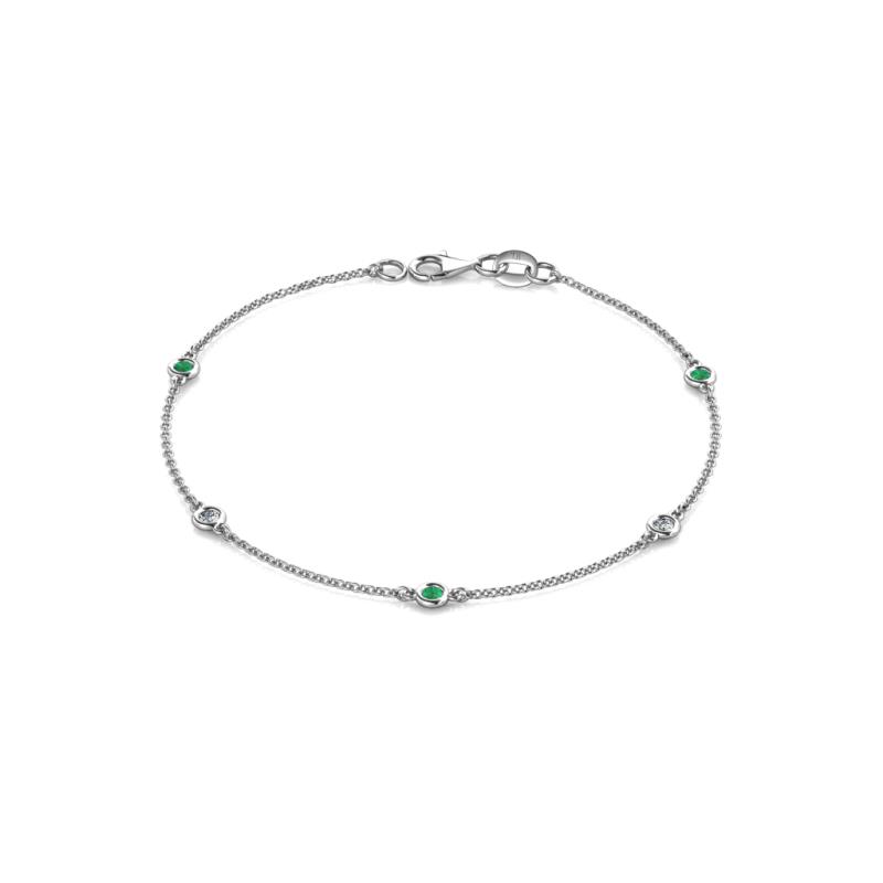 Aizza 0.24 ctw Emerald and Diamond (2.50 mm) Station Bracelet 