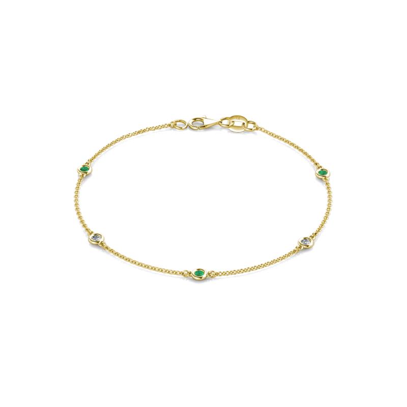 Aizza 0.24 ctw Emerald and Lab Grown Diamond (2.50 mm) Station Bracelet 