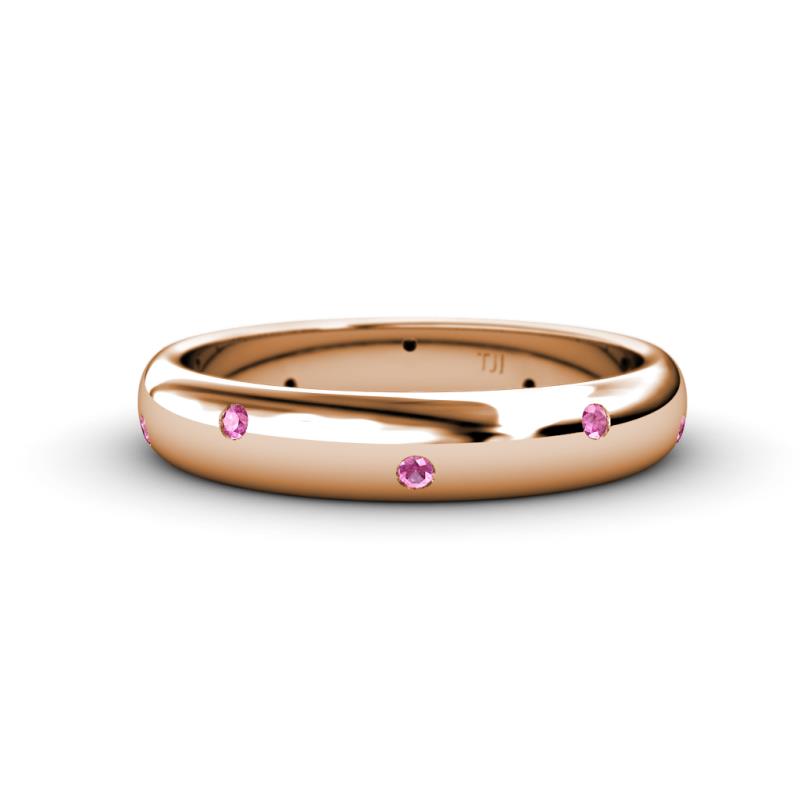 Elara 0.21 ctw Pink Sapphire (1.70 mm) set in Burnish Setting 4.00 mm Width Eternity Band 