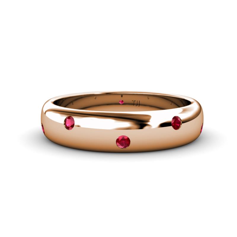 Elara 0.42 ctw Ruby (2.00 mm) set in Burnish Setting 5.00 mm Width Eternity Band 