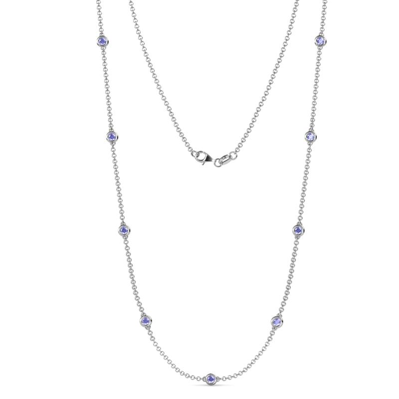 Adia (9 Stn/3.4mm) Tanzanite on Cable Necklace 