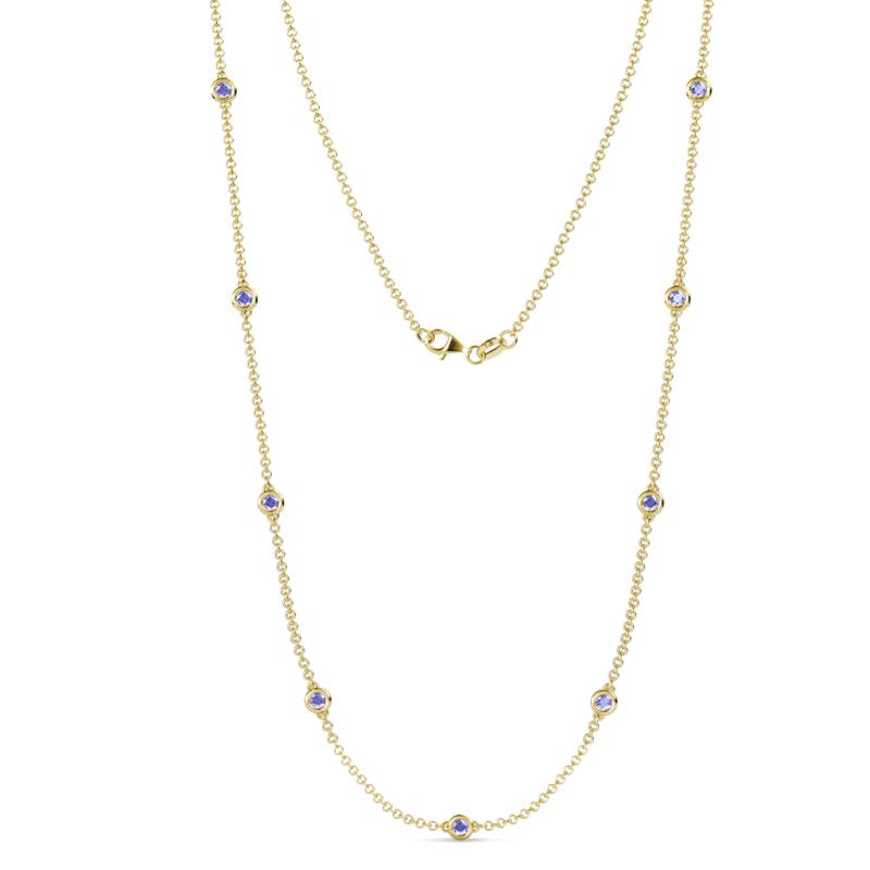 Adia (9 Stn/3.4mm) Tanzanite on Cable Necklace 