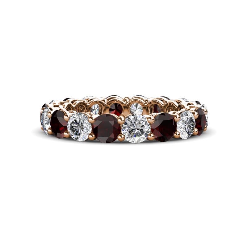 Tiffany 3.80 mm Diamond and Red Garnet Eternity Band 