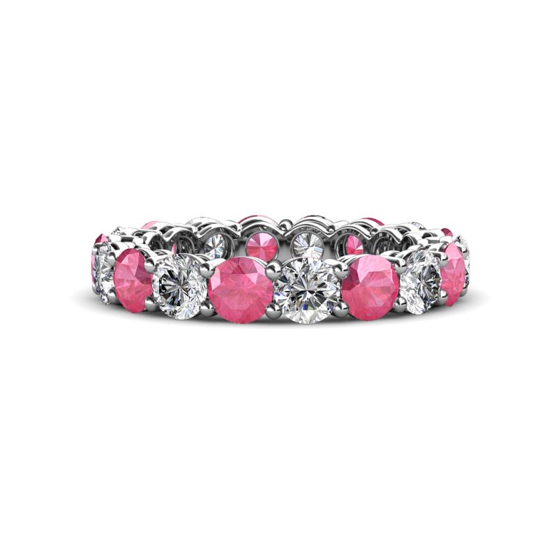 Tiffany 3.80 mm Pink Tourmaline and Diamond Eternity Band 