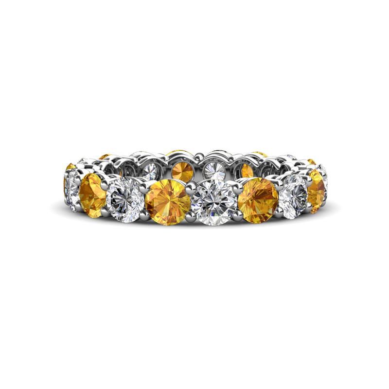 Tiffany 3.80 mm Citrine and Diamond Eternity Band 
