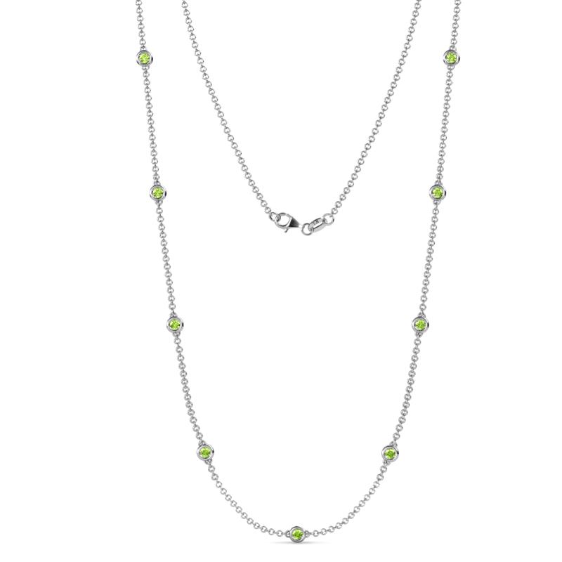 Adia (9 Stn/3.4mm) Peridot on Cable Necklace 
