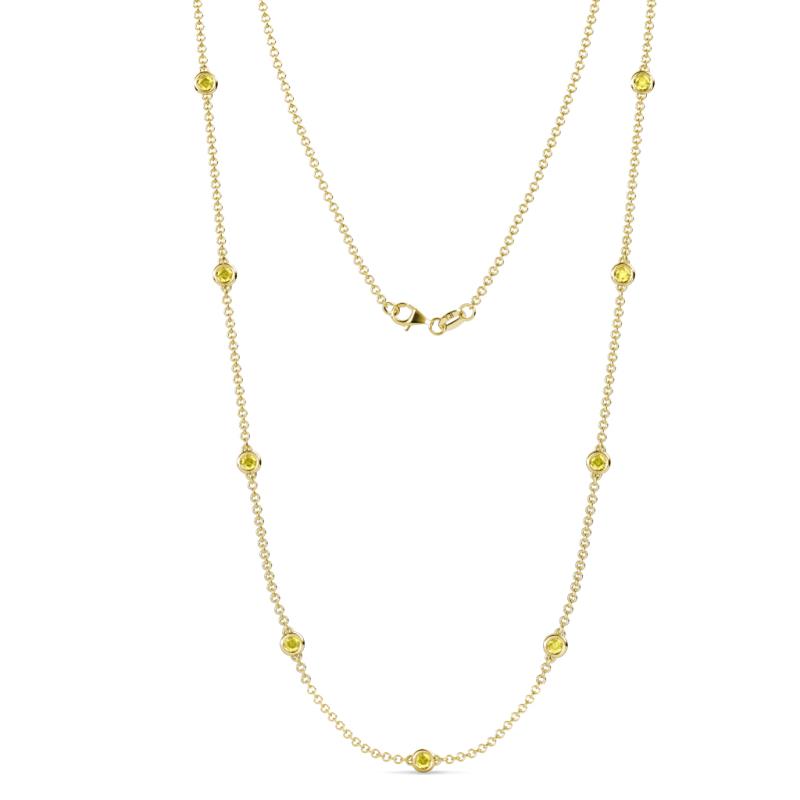 Adia (9 Stn/3.4mm) Yellow Sapphire on Cable Necklace 