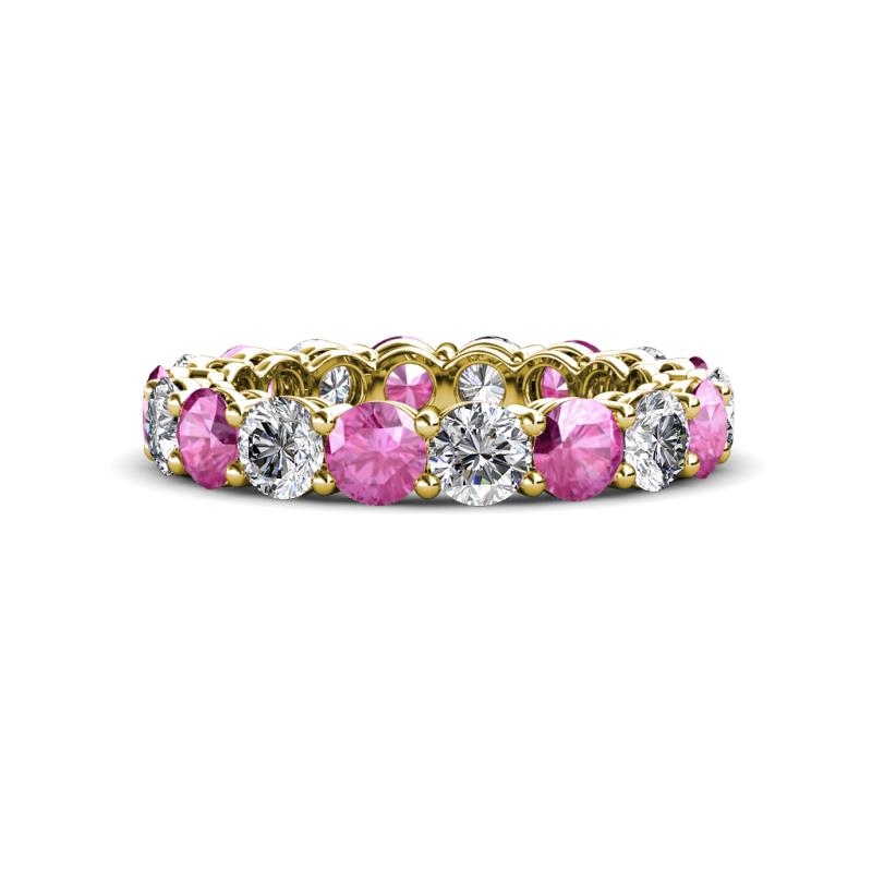 Tiffany 3.69 ctw Pink Sapphire and Diamond (3.80 mm) Eternity Band 