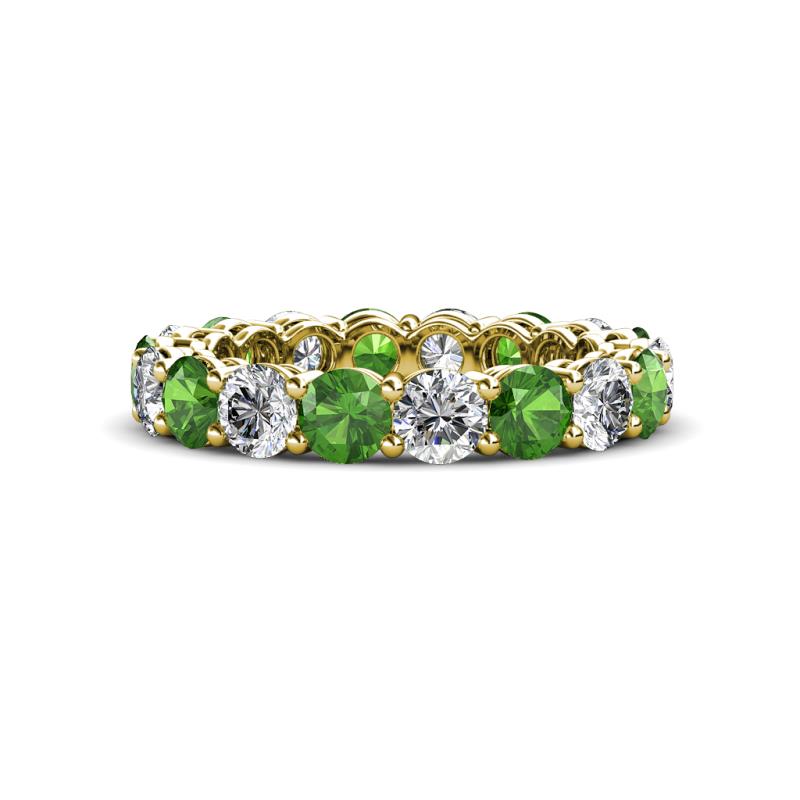 Tiffany 3.88 ctw Green Garnet and Diamond (3.80 mm) Eternity Band 