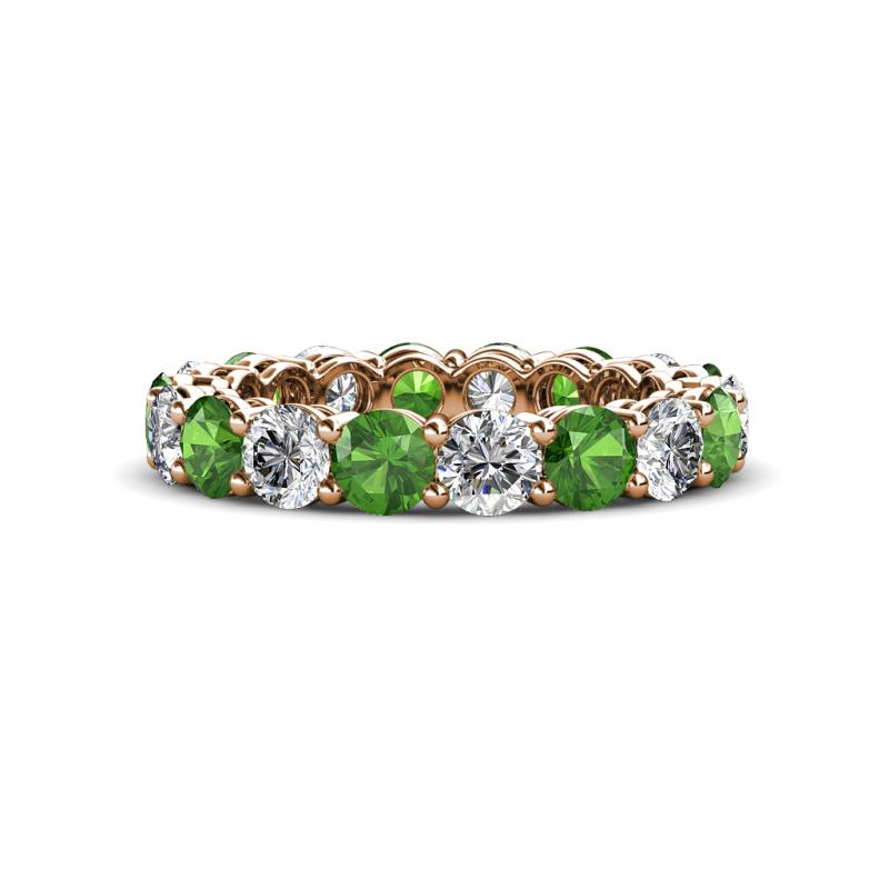 Tiffany 3.88 ctw Green Garnet and Diamond (3.80 mm) Eternity Band 