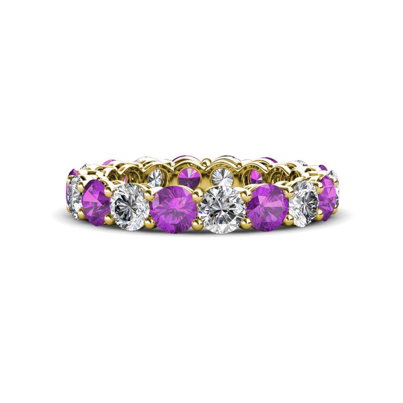 Tiffany 3.42 ctw Amethyst and Diamond (3.80 mm) Eternity Band 