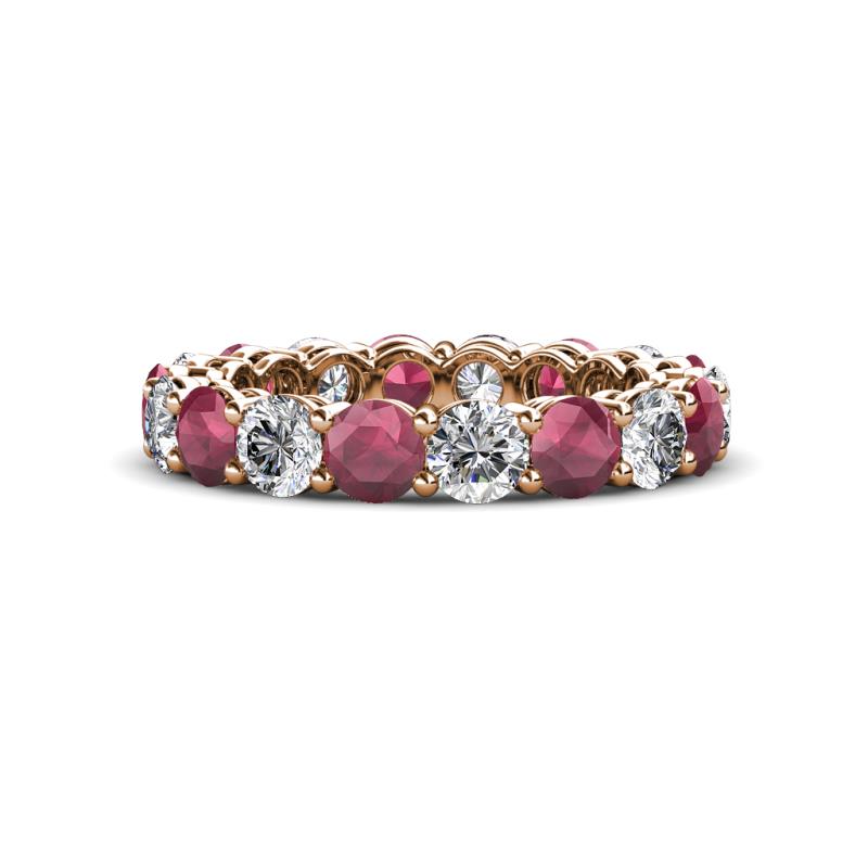 Tiffany 3.88 ctw Rhodolite Garnet and Diamond (3.80 mm) Eternity Band 