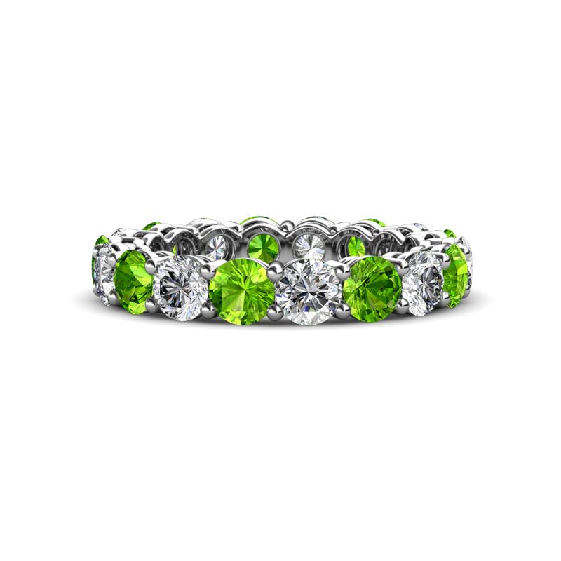 Tiffany 4.06 ctw Peridot and Lab Grown Diamond (3.80 mm) Eternity Band 