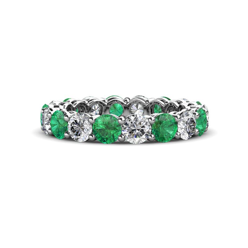 Tiffany 3.60 ctw Emerald and Lab Grown Diamond (3.80 mm) Eternity Band 