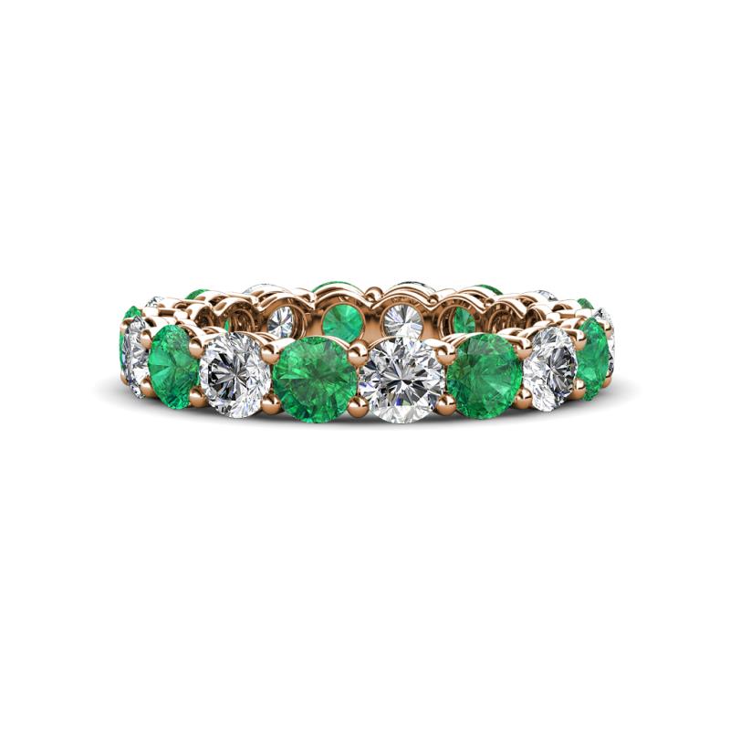 Tiffany 3.60 ctw Emerald and Lab Grown Diamond (3.80 mm) Eternity Band 