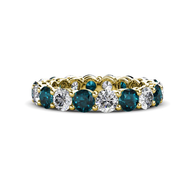 Tiffany 3.69 ctw London Blue Topaz and Lab Grown Diamond (3.80 mm) Eternity Band 