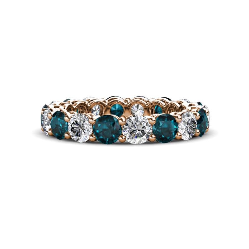 Tiffany 3.69 ctw London Blue Topaz and Lab Grown Diamond (3.80 mm) Eternity Band 