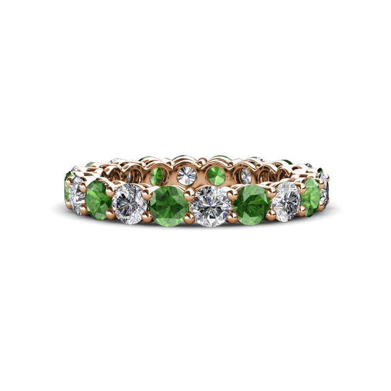 Tiffany 3.18 ctw Green Garnet and Diamond (3.40 mm) Eternity Band 