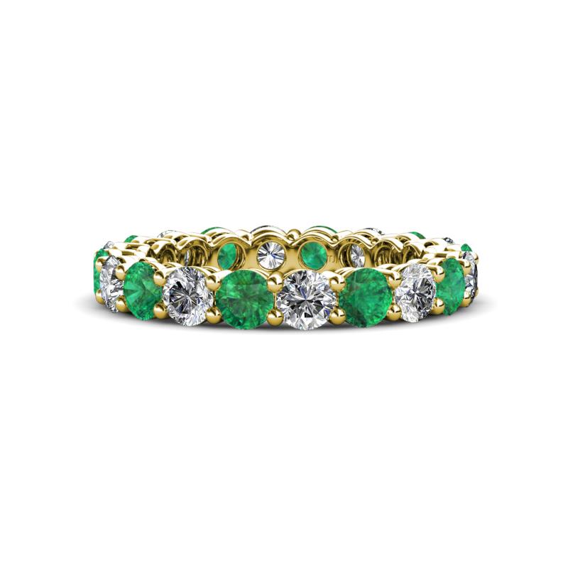 Tiffany 2.90 ctw Emerald and Diamond (3.40 mm) Eternity Band 