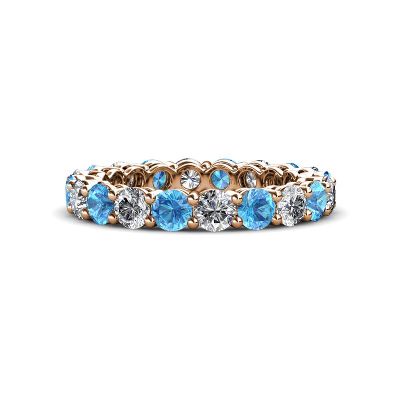 Tiffany 2.90 ctw Blue Topaz and Lab Grown Diamond (3.40 mm) Eternity Band 