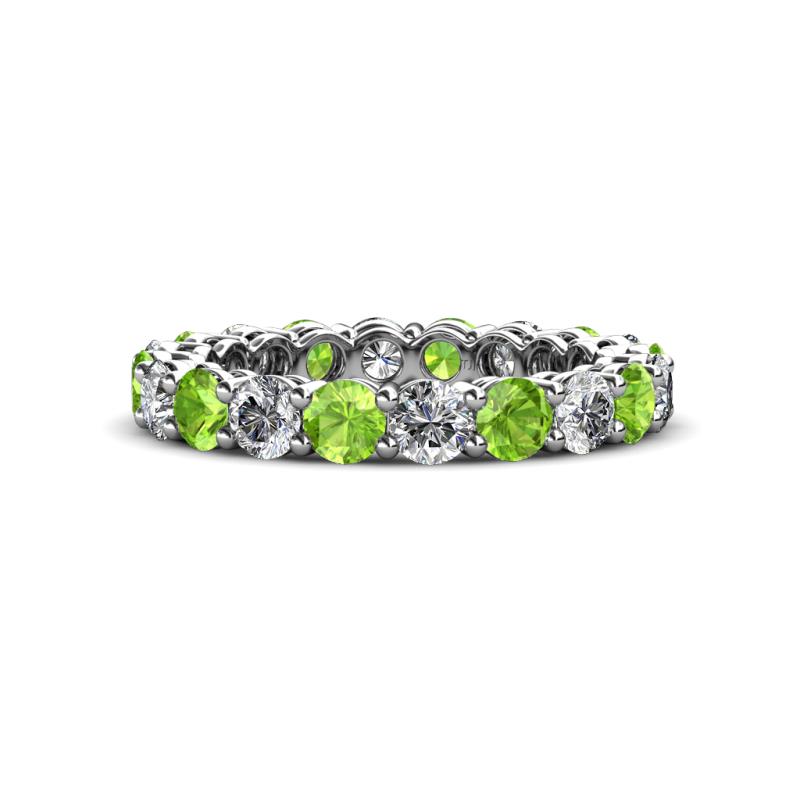 Tiffany 3.18 ctw Peridot and Lab Grown Diamond (3.40 mm) Eternity Band 