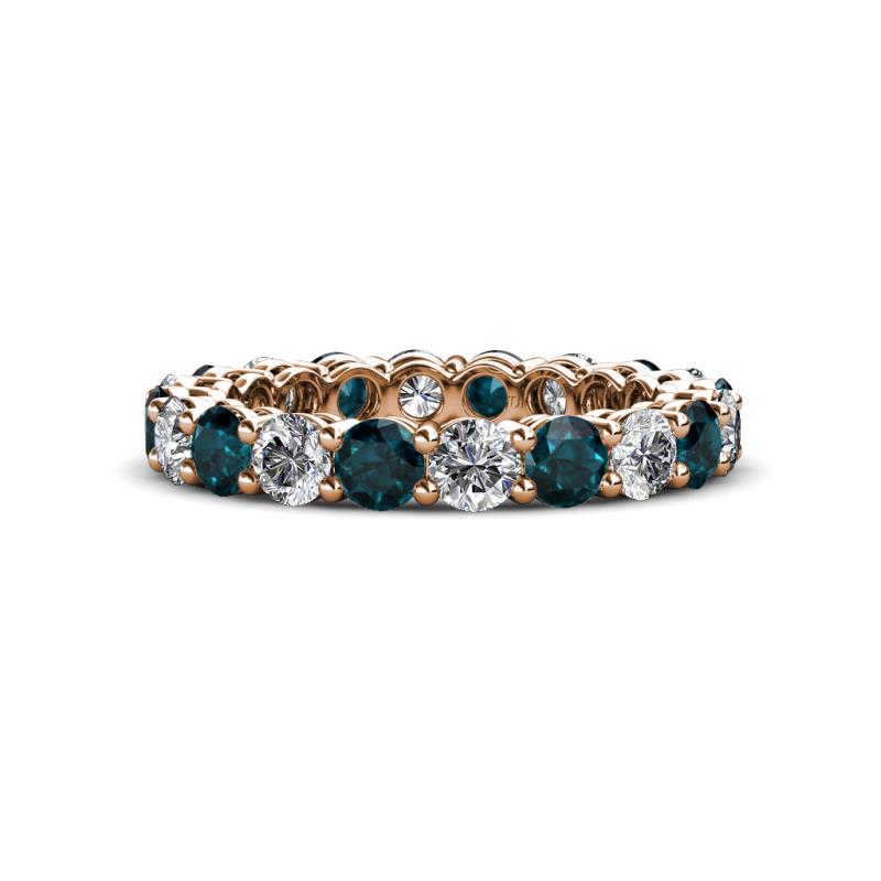 Tiffany 2.90 ctw London Blue Topaz and Lab Grown Diamond (3.40 mm) Eternity Band 