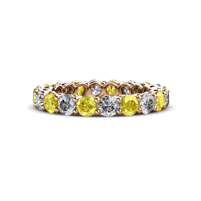 Tiffany 3.08 ctw Yellow Sapphire and Lab Grown Diamond (3.40 mm) Eternity Band 