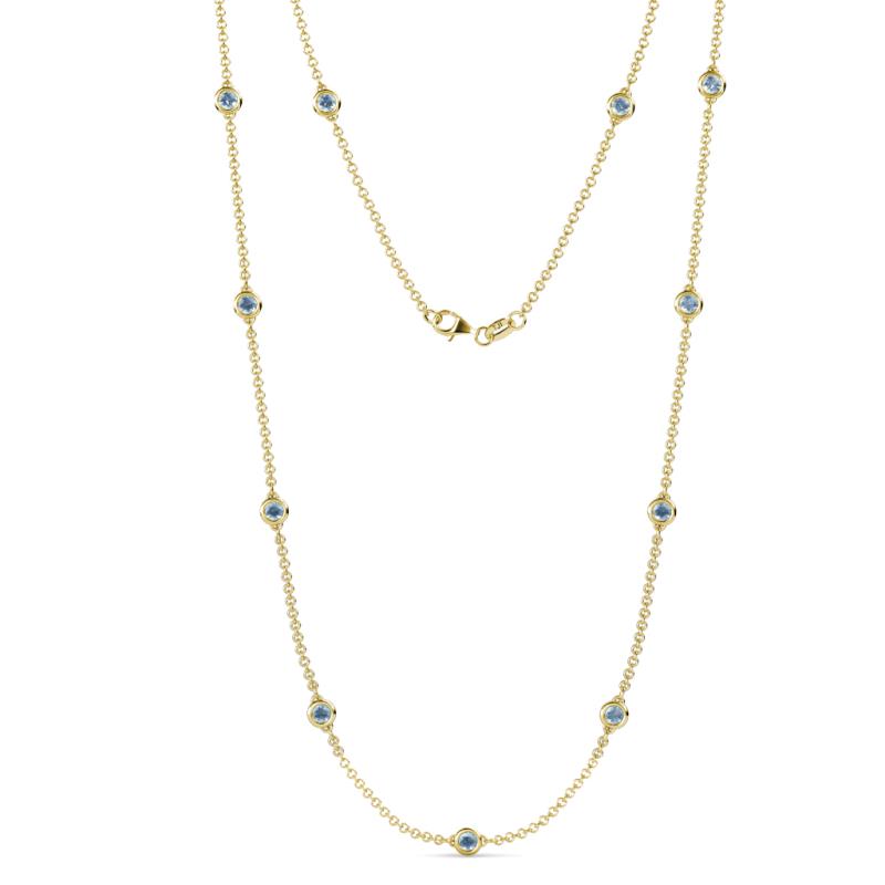 Asta (11 Stn/4mm) Aquamarine on Cable Necklace 