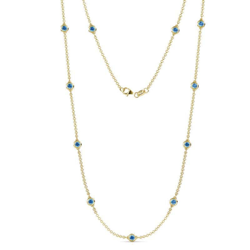Asta (11 Stn/4mm) Blue Topaz on Cable Necklace 