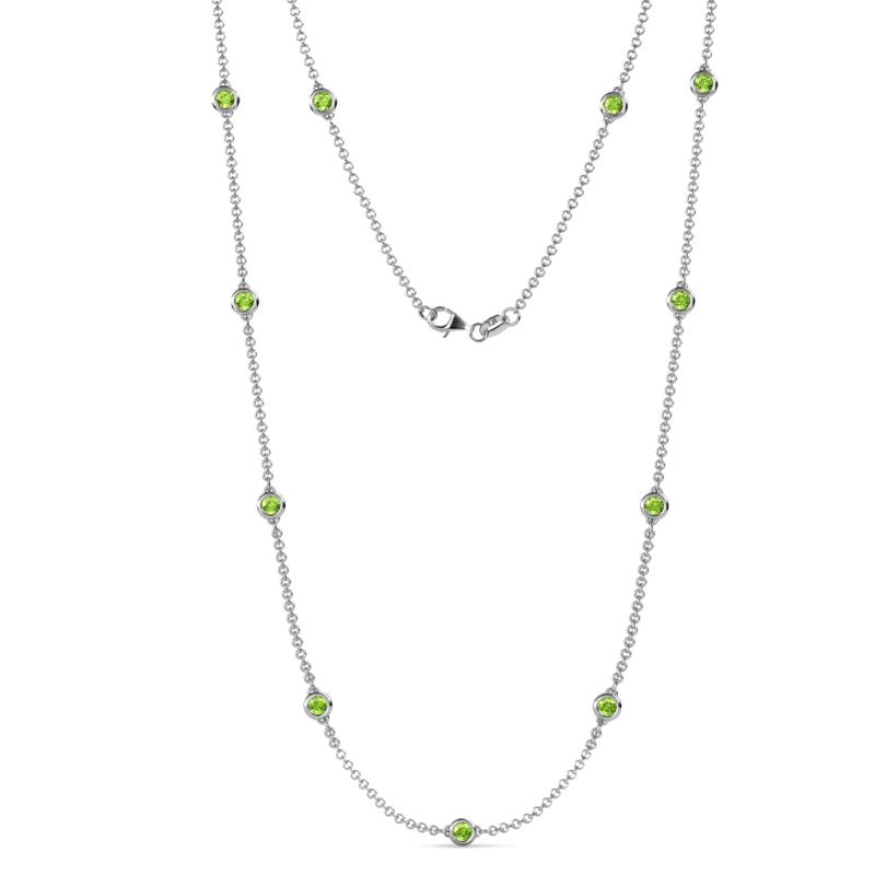Asta (11 Stn/4mm) Peridot on Cable Necklace 