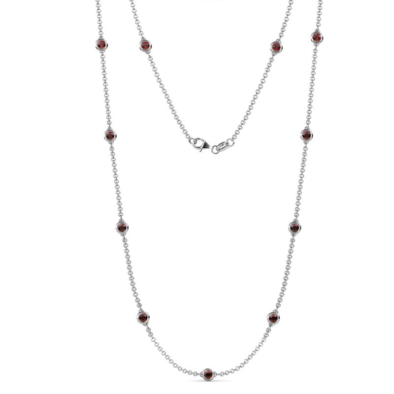 Asta (11 Stn/4mm) Red Garnet on Cable Necklace 