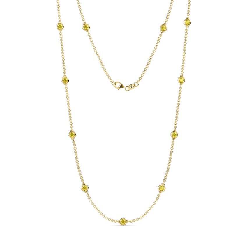 Asta (11 Stn/4mm) Yellow Sapphire on Cable Necklace 