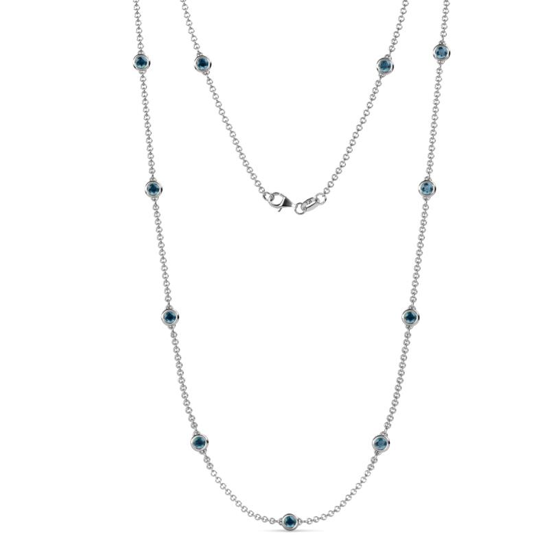 Asta (11 Stn/4mm) London Blue Topaz on Cable Necklace 