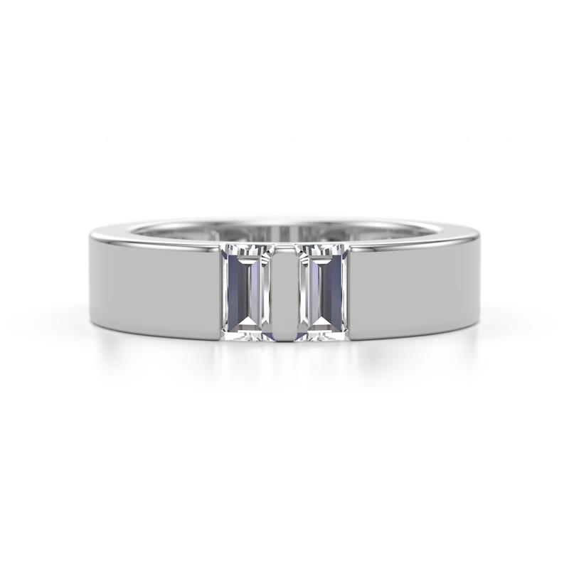 Carter 0.60 ctw Baguette Shape Natural Diamond Two Stone Men Wedding Band (5 mm) 