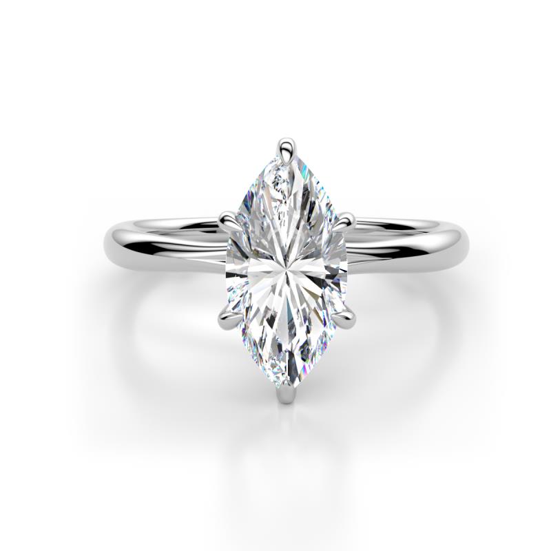 Solina 2.14 ctw GIA Certified Marquise Shape Diamond accented Lab Grown Diamond Hidden Halo Women Engagement Ring 