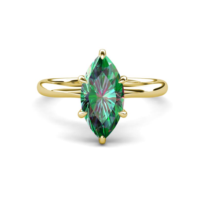 Solina 2.14 ctw Marquise Shape Created Alexandrite accented Lab Grown Diamond Hidden Halo Women Engagement Ring 