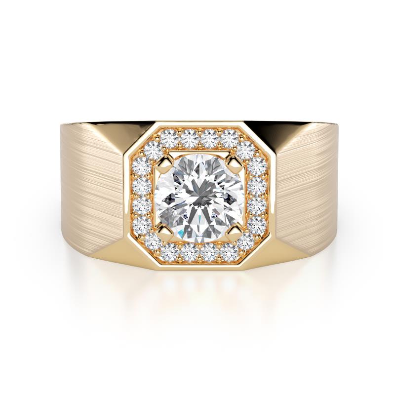 Dominic 1.30 ctw IGI Certified Lab Grown Diamond Hexagonal Halo Men Wedding Band (11 mm) 