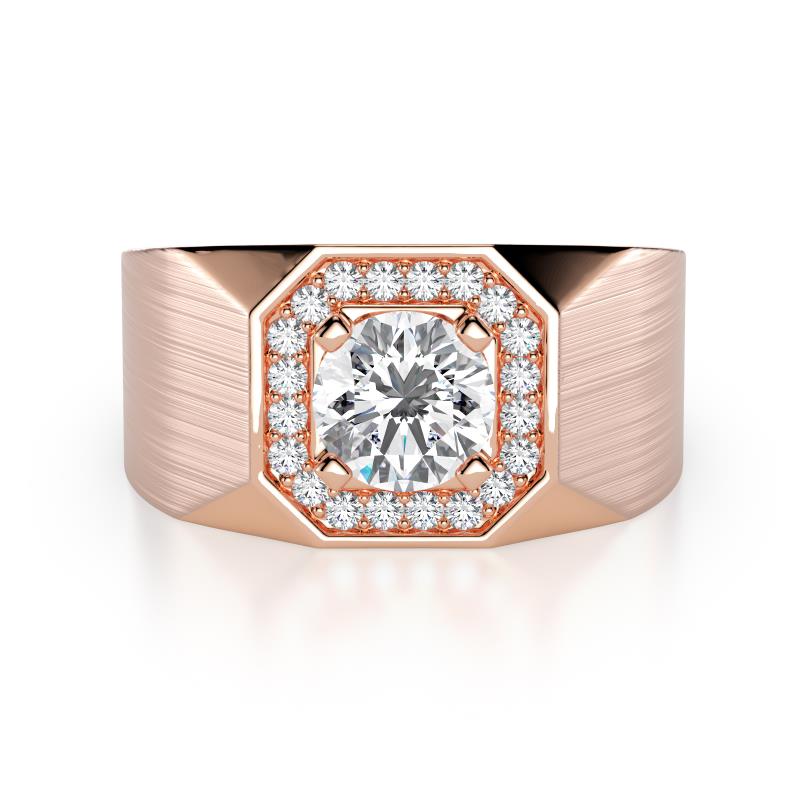 Dominic 1.30 ctw IGI Certified Lab Grown Diamond Hexagonal Halo Men Wedding Band (11 mm) 