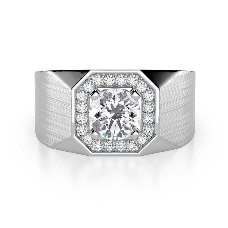 Dominic 1.30 ctw IGI Certified Lab Grown Diamond Hexagonal Halo Men Wedding Band (11 mm) 