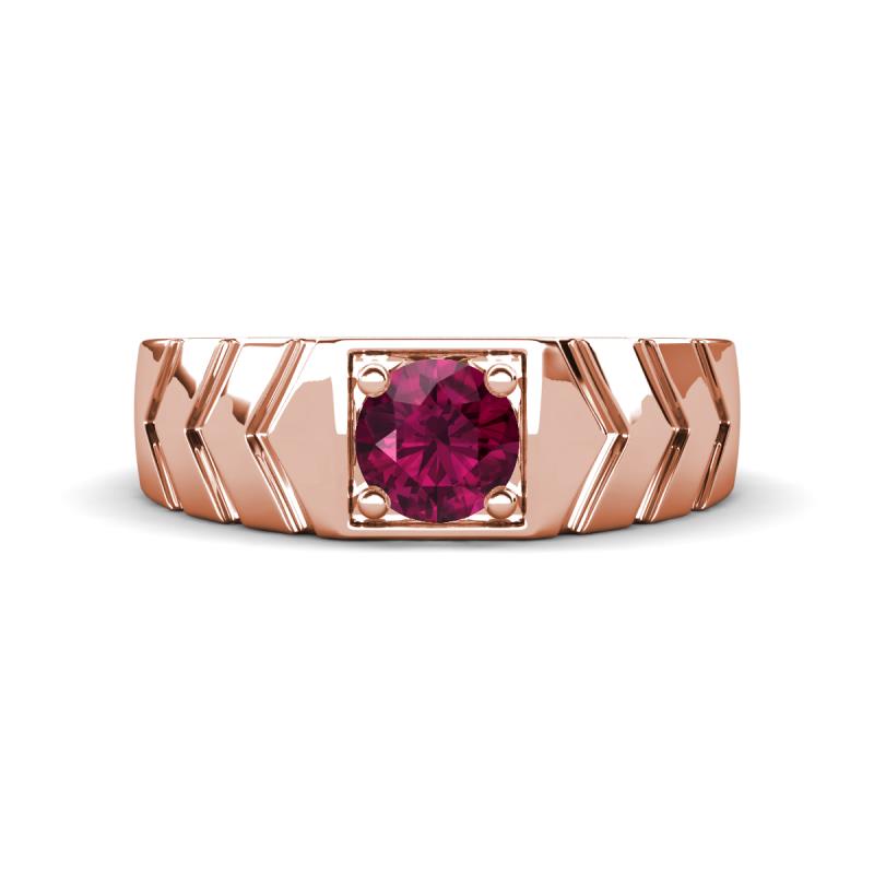 Darius 1.00 ct Rhodolite Garnet V Pattern Solitaire Men Band (6 mm) 
