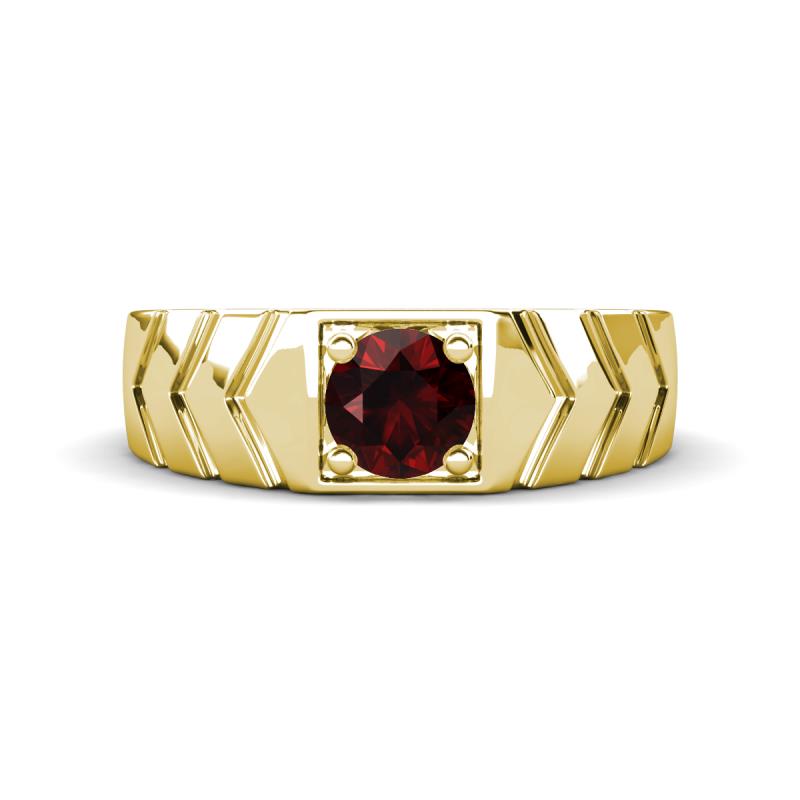 Darius 1.05 ct Red Garnet V Pattern Solitaire Men Band (6 mm) 
