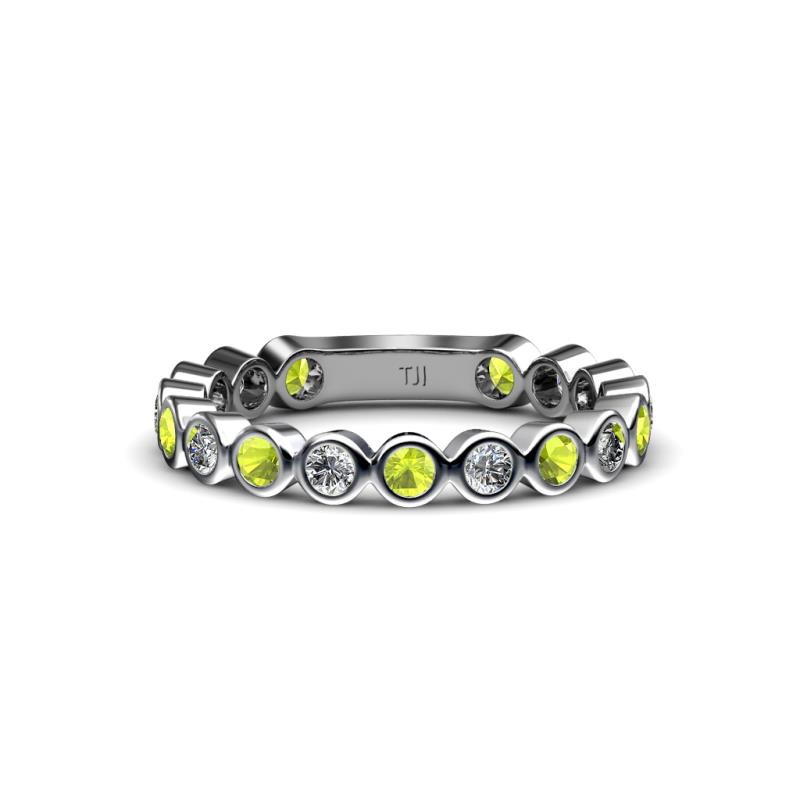 Ashlyn 2.30 mm Peridot and Diamond 3/4 Eternity Band 