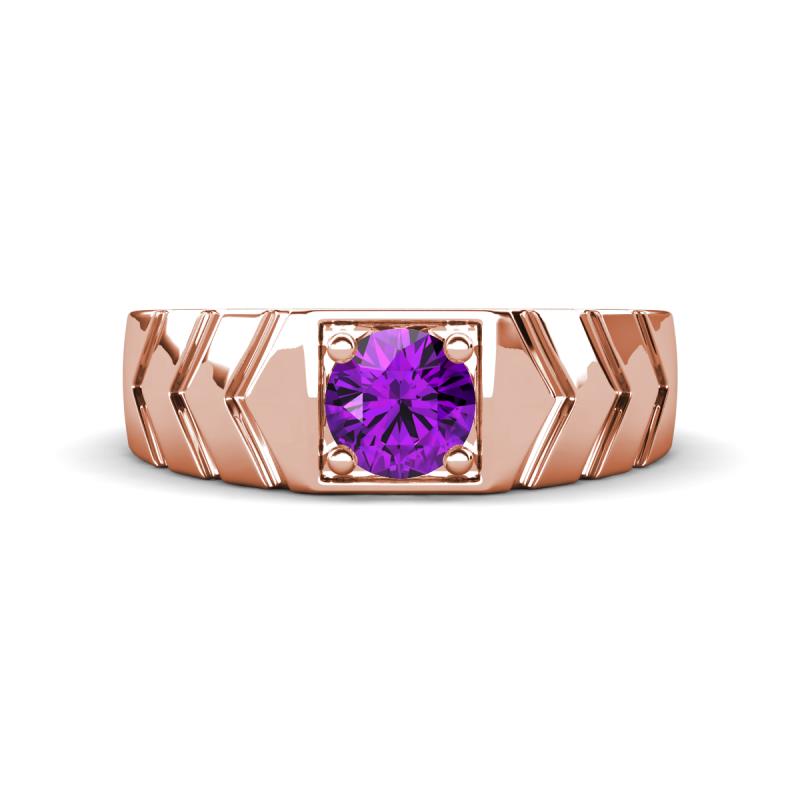 Darius 0.87 ct Amethyst V Pattern Solitaire Men Band (6 mm) 