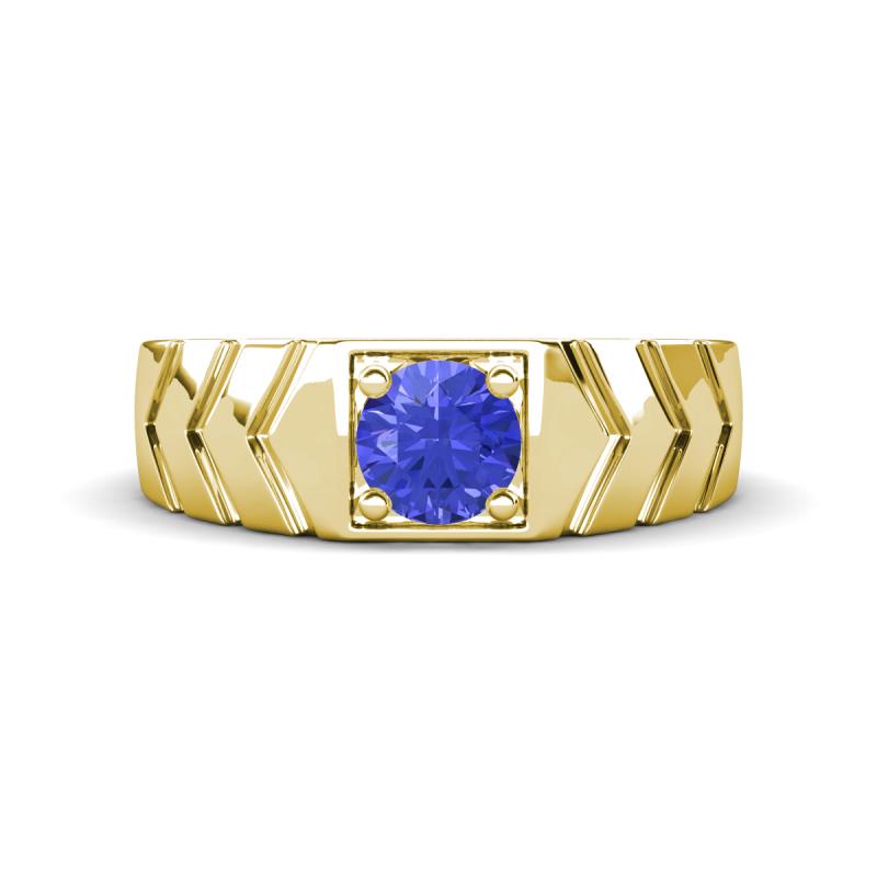Darius 0.92 ct Tanzanite V Pattern Solitaire Men Band (6 mm) 