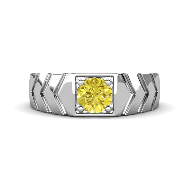 Darius 0.80 ct Yellow Diamond V Pattern Solitaire Men Band (6 mm) 