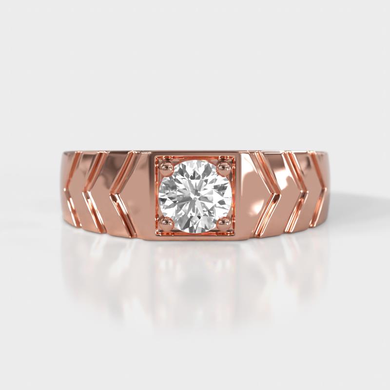 Darius 1.00 ct Diamond V Pattern Solitaire Men Band (6 mm) 